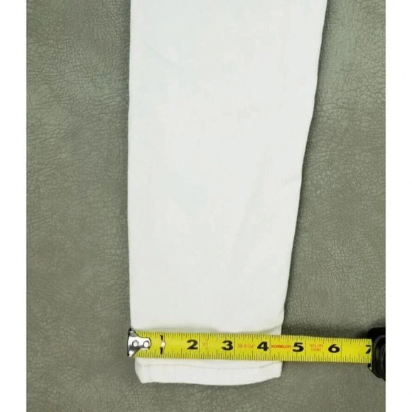 Topshop 25X26 Jamie Women's White Denim Jeans Tan Stitch Accent - Picture 10 of 10